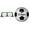 image:imageSport Squad Portable Soccer Goal Net Set  Set of Two 4 Pop Up Training Soccer Goals with Compact Carrying Case  Easy Assembly and Compact Storage amp Wilson Traditional Soccer Ball  BlackWhite